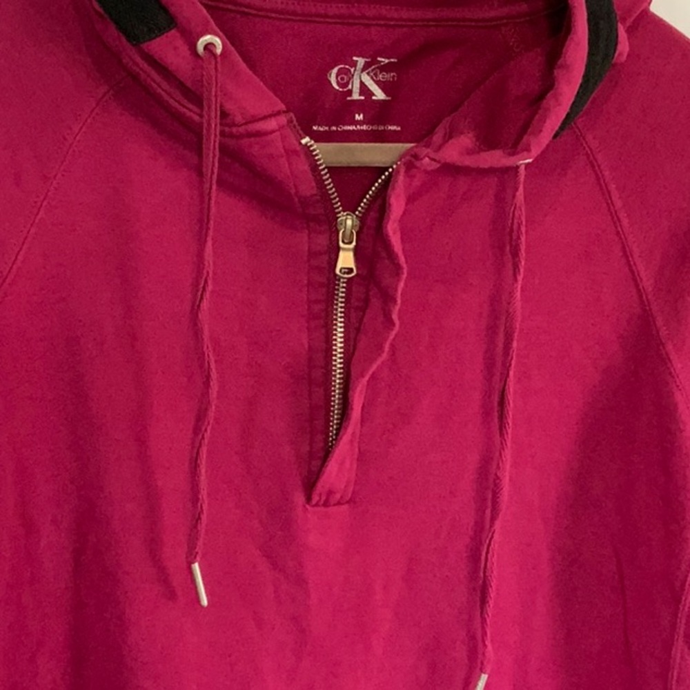 Calvin Klein Maroon 1/4 zip hoodie 1E-0008 - Picture 4 of 7